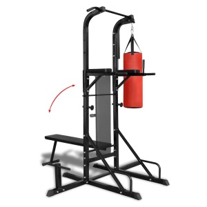 Aparat de fitness cu bancă pentru abdomene și sac de box - Img 6
