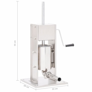 Aparat de umplut cârnați manual, argintiu, 3 L, oțel inoxidabil - Img 6