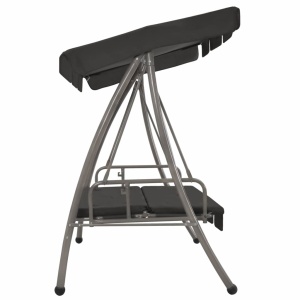 Balansoar de exterior cu copertină antracit 192x118x175 cm oțel - Img 4