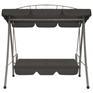 Balansoar extensibil cu copertină antracit 198x120x205 cm oțel - Img 8