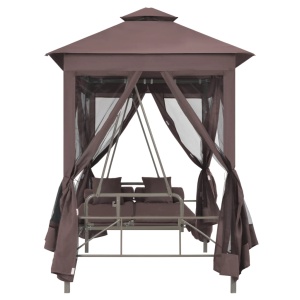 Balansoar extensibil cu pavilion, cafeniu - Img 3