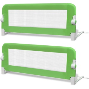 Balustradă de pat protecție copii, 2 buc., verde, 102 x 42 cm - Img 2