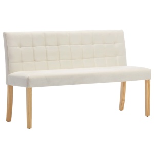 Bancă, crem, 140 cm, material textil - Img 2