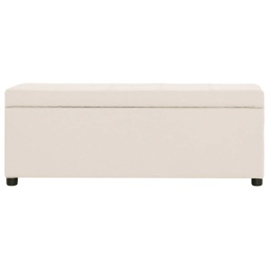 Bancă cu compartiment de depozitare, crem, 116 cm, poliester - Img 3