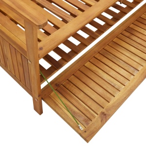 Bancă de depozitare grădină, 120 cm, lemn masiv de acacia - Img 6