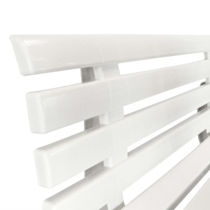 Bancă de grădină, alb, 145,5 cm, plastic - Img 6