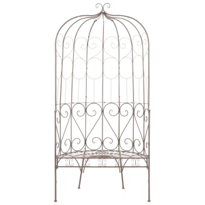 Bancă de grădină, alb vintage, 95 cm, fier - Img 2
