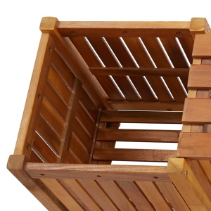 Bancă de grădină cu 2 jardiniere, 150x30x40 cm, lemn de acacia - Img 4