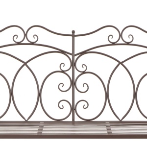 Bancă de grădină, maro vintage, 104 cm, fier - Img 4