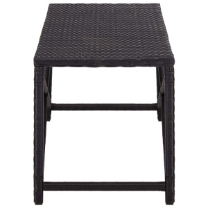 Bancă de grădină, negru, 120 cm, poliratan - Img 3