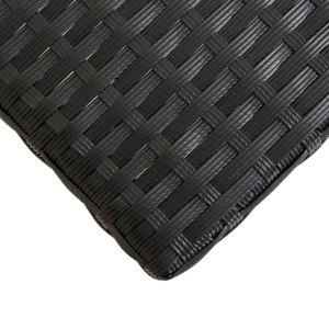 Bancă de grădină, negru, 80 cm, poliratan - Img 4