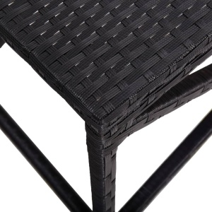 Bancă de grădină, negru, 80 cm, poliratan - Img 4