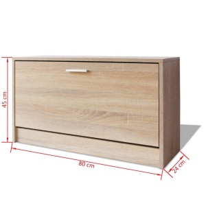 Banca de stocare pantofi, 80x24x45 cm, culoarea stejarului - Img 5