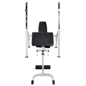 Bancă fitness cu raft greutăți, set haltere/gantere, 120 kg - Img 8