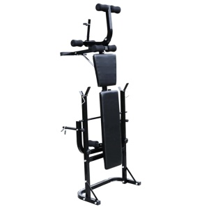 Bancă fitness cu rastel greutăți, set haltere/gantere, 30,5 kg - Img 3