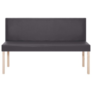 Bancă, gri, 139,5 cm, piele ecologică - Img 4