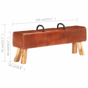 Bancă Turnbock vintage cu mânere, piele naturală de capră - Img 6