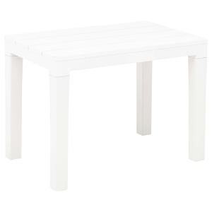 Bănci de grădină, 2 buc., alb, plastic - Img 2