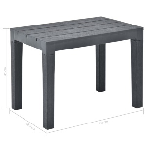 Bănci de grădină, 2 buc., antracit, plastic - Img 5