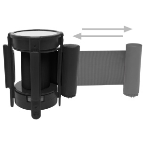 Barieră bandă retractabilă, negru, 200 cm - Img 5