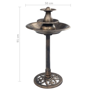 Bazin pentru păsări cu fântână, bronz, 50 x 91 cm, plastic - Img 7