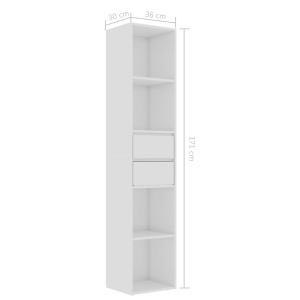 Bibliotecă, alb extralucios, 36 x 30 x 171 cm, PAL - Img 5