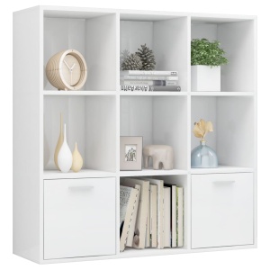 Bibliotecă, alb extralucios, 98 x 30 x 98 cm, PAL - Img 3