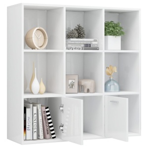 Bibliotecă, alb extralucios, 98 x 30 x 98 cm, PAL - Img 8