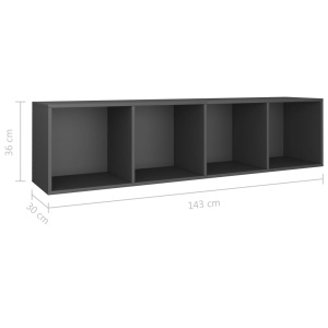 Bibliotecă/Comodă TV, gri, 36 x 30 x 143 cm, PAL - Img 11