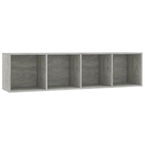 Bibliotecă/Comodă TV, gri beton, 143 x 30 x 36 cm - Img 2