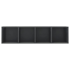 Bibliotecă/Comodă TV, gri extralucios, 143 x 30 x 36 cm - Img 5