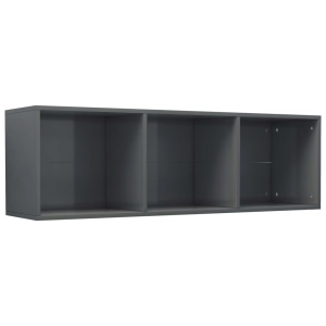 Bibliotecă/Comodă TV, gri lucios, 36 x 30 x 114 cm, PAL - Img 7