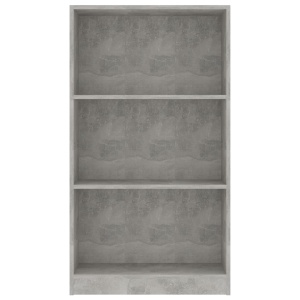Bibliotecă cu 3 rafturi, gri beton, 60 x 24 x 108 cm, PAL - Img 4