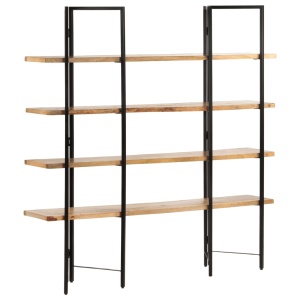 Bibliotecă cu 4 niveluri, 160x35x160 cm, lemn masiv de mango