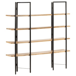 Bibliotecă cu 4 niveluri, 160x35x160 cm, lemn masiv de mango - Img 10