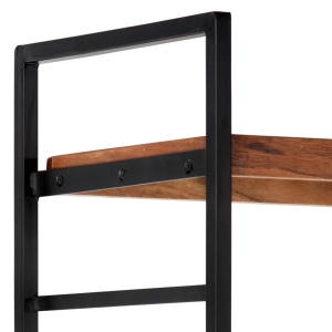 Bibliotecă cu 4 rafturi, 124 x 30 x 180 cm, lemn masiv de acacia - Img 5