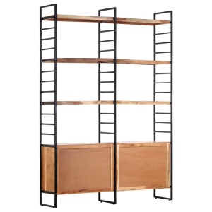 Bibliotecă cu 4 rafturi, 124 x 30 x 180 cm, lemn masiv de acacia - Img 8