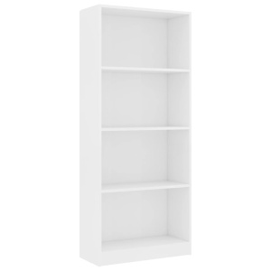 Bibliotecă cu 4 rafturi, alb, 60 x 24 x 142 cm, PAL - Img 2