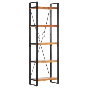 Bibliotecă cu 5 rafturi, 60 x 30 x 180 cm, lemn masiv de acacia - Img 9