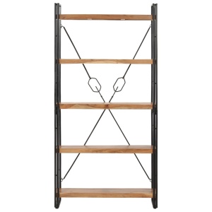 Bibliotecă cu 5 rafturi, 90 x 30 x 180 cm, lemn masiv de acacia - Img 2