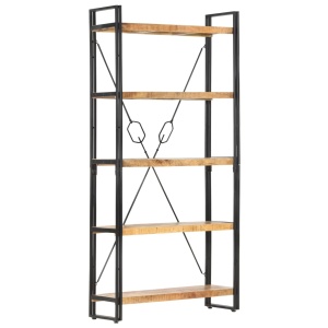 Bibliotecă cu 5 rafturi, 90 x 30 x 180 cm, lemn masiv de mango - Img 6