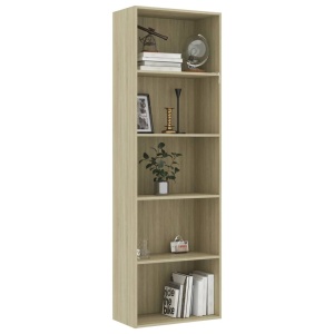 Bibliotecă cu 5 rafturi, stejar Sonoma, 60 x 30 x 189 cm, PAL - Img 3
