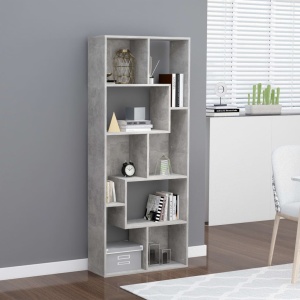 Bibliotecă, gri beton, 67x24x161 cm, PAL