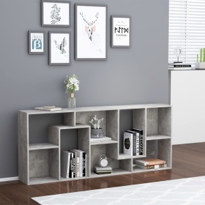 Bibliotecă, gri beton, 67x24x161 cm, PAL - Img 3