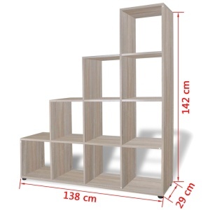 Bibliotecă in trepte / Raft de expunere 142 cm Stejar - Img 6