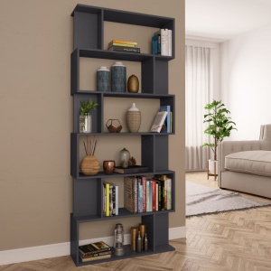 Bibliotecă/Separator cameră, gri, 80 x 24 x 192 cm, PAL