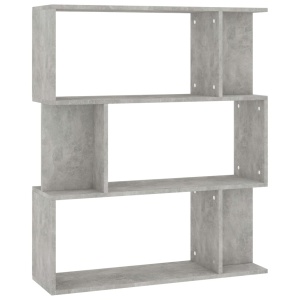 Bibliotecă/Separator cameră, gri beton, 80 x 24 x 96 cm, PAL - Img 2