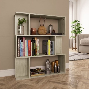 Bibliotecă/Separator cameră, stejar Sonoma, 80x24x96 cm, PAL