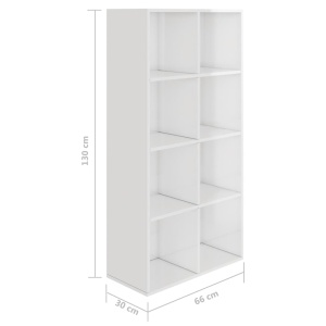 Bibliotecă/Servantă, alb lucios, 66 x 30 x 130 cm, PAL - Img 10