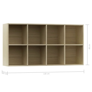 Bibliotecă/Servantă, stejar Sonoma, 66 x 30 x 130 cm, PAL - Img 11